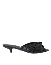 Dolce & Gabbana Black Exotic Leather Heels Slides Shoes -   -  Dolce & Gabbana.